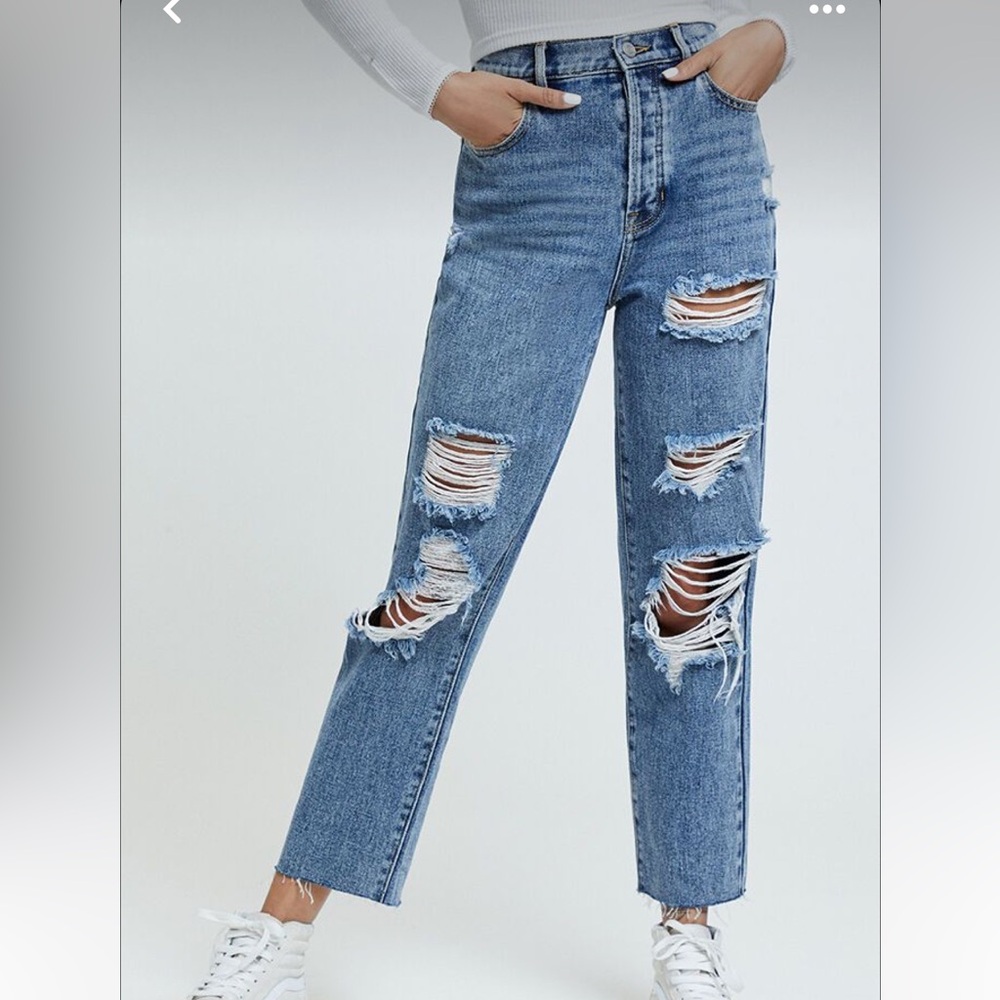 NWT 25 PacSun High Rise Straight Jeans - Distressed